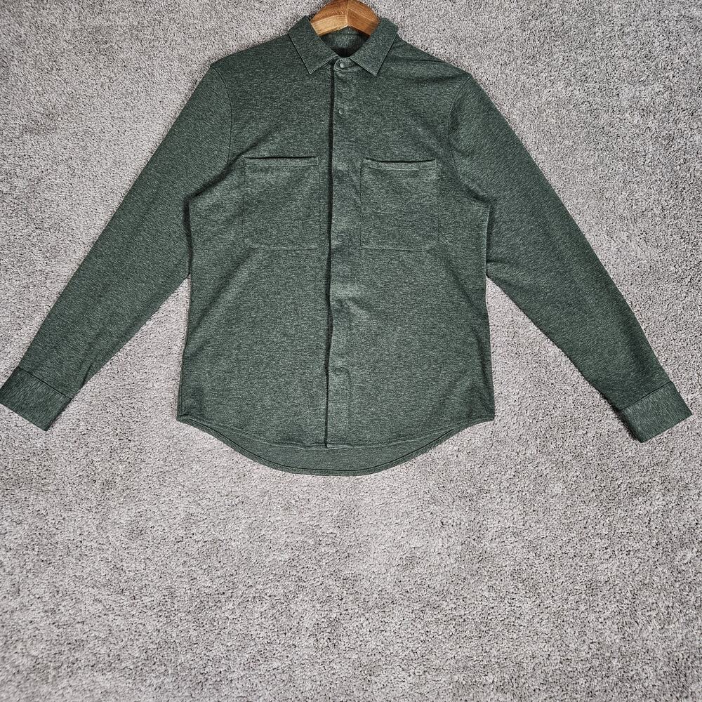 Lululemon Shirt Men's XS Green Soft Knit Overshirt Snap M3CZMS